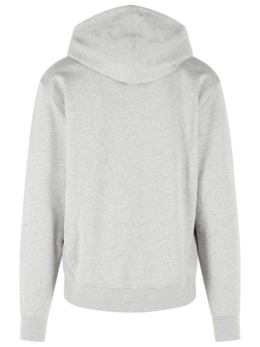 Ami Paris Full-Zip Hooded Sweatshirt With Emblematic Detailing