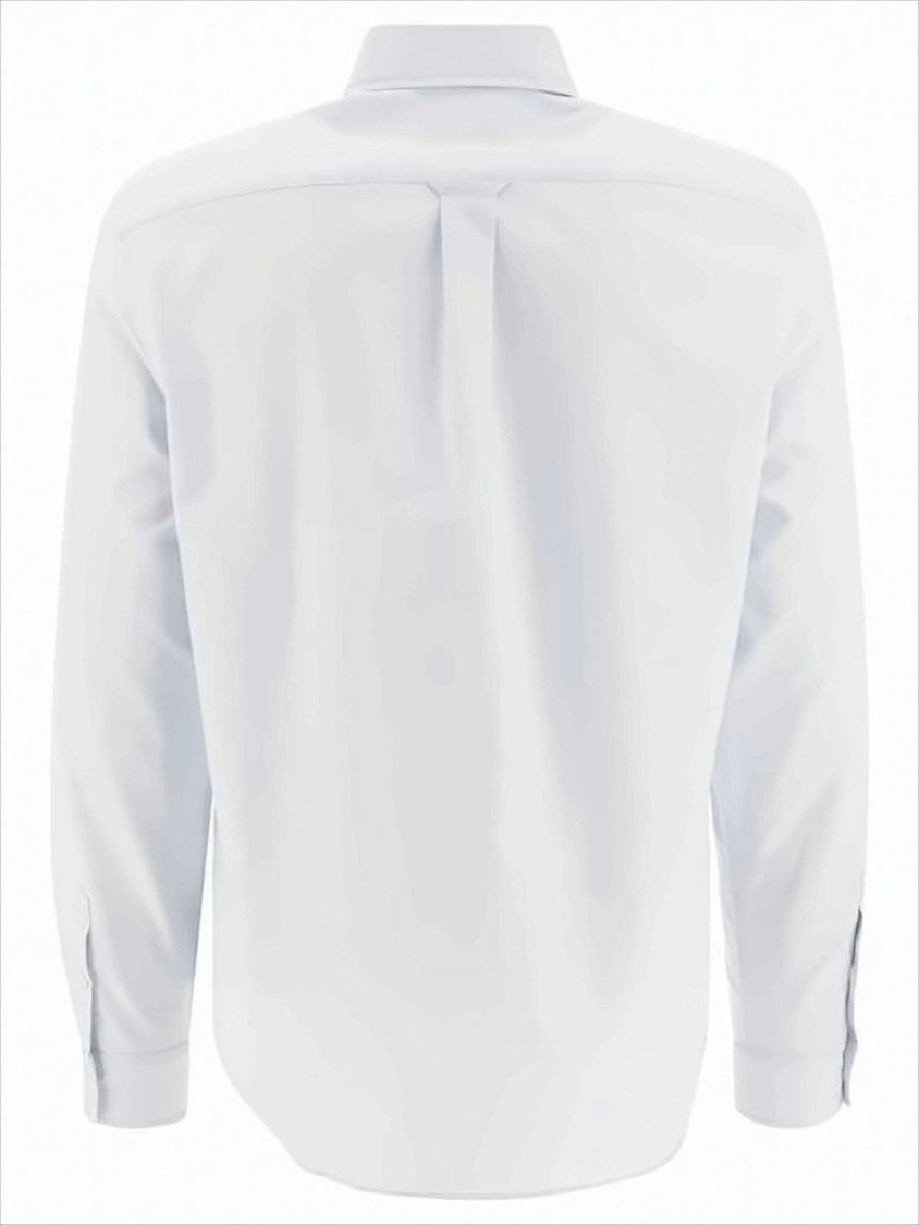 Maison Kitsuné Classic Long-Sleeve White Cotton Shirt With Embroidered Fox Detail