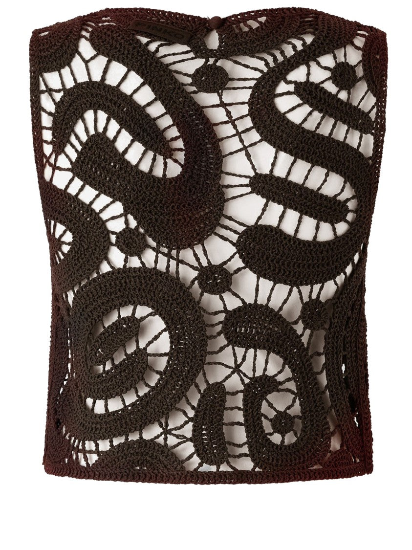 Pinko Geometric Crochet Top