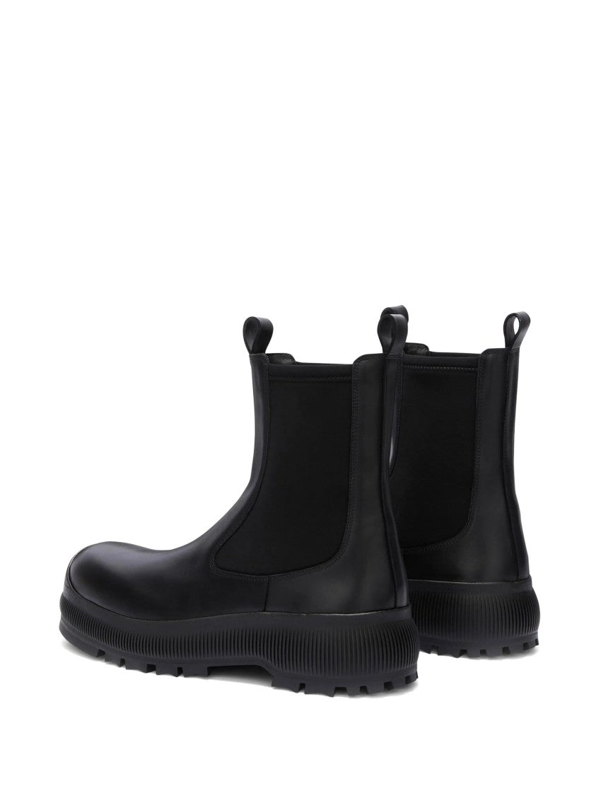 Jil Sander Black Chelsea Vibram Sole Leather Boots