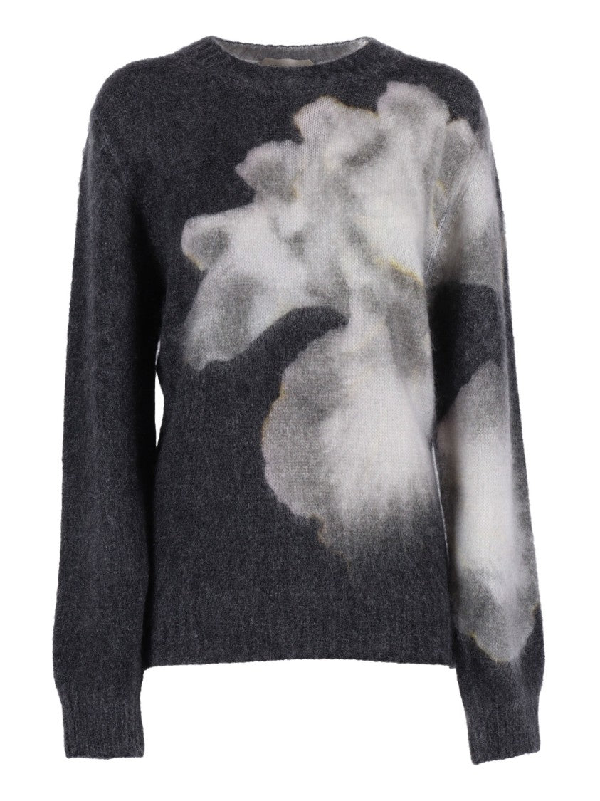 Alberta Ferretti Abstract Floral Pattern Knit Sweater