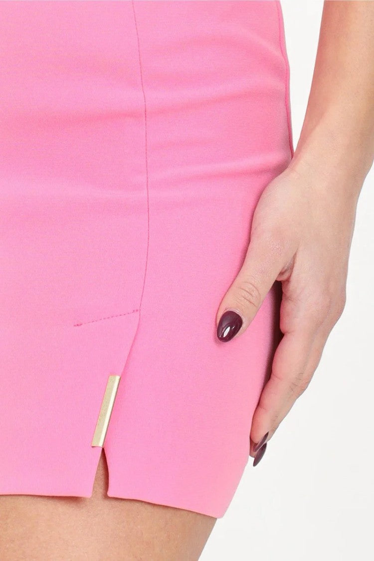 Simona Corsellini Pink Back-Zip Mini Skirt