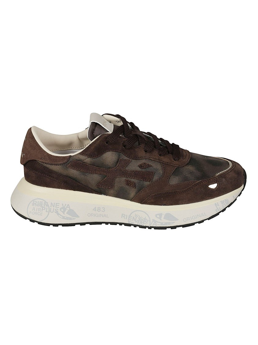 Premiata Lauryn Dark Brown Calfskin Mesh Sneakers