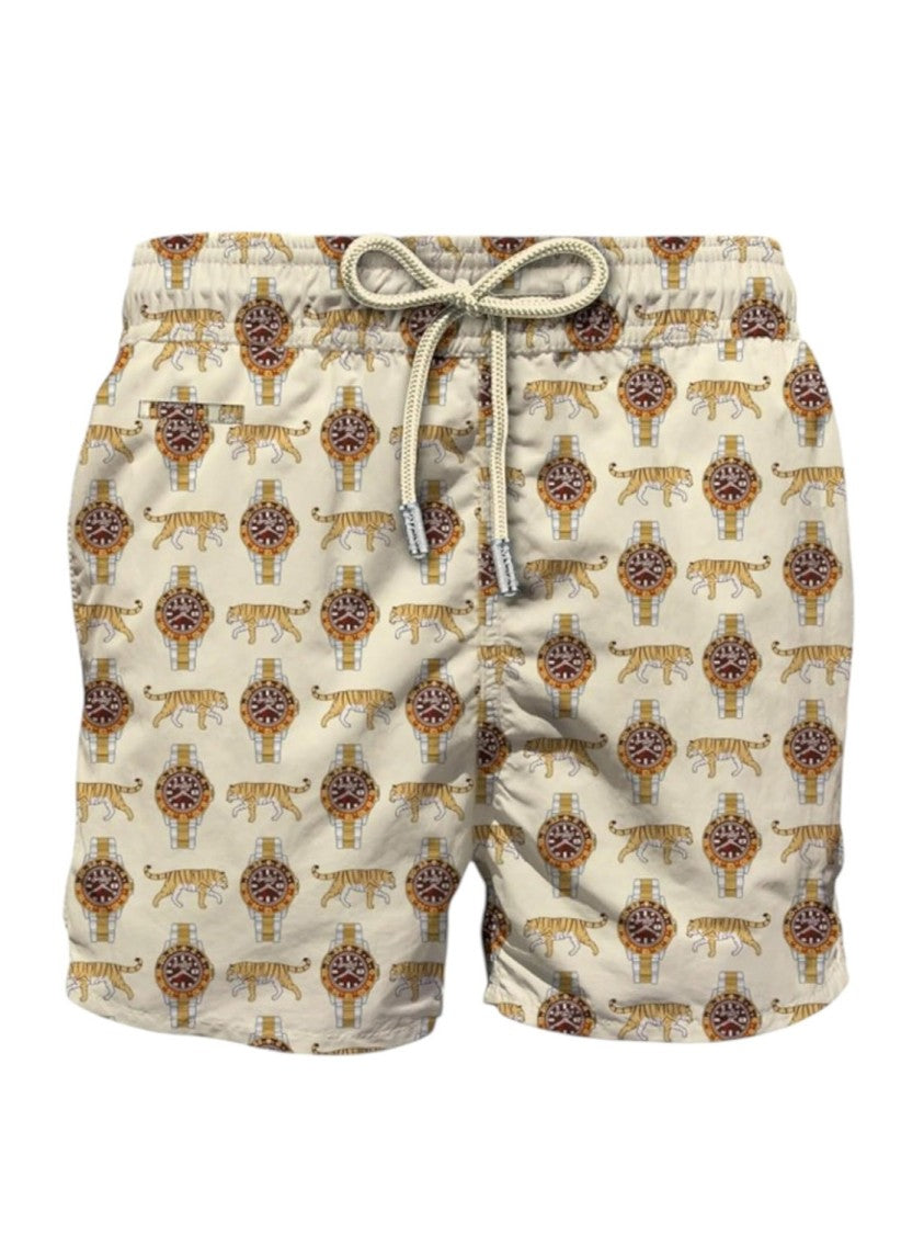Mc2 Saint Barth Beige Lighting Micro Fantasy Swim Shorts