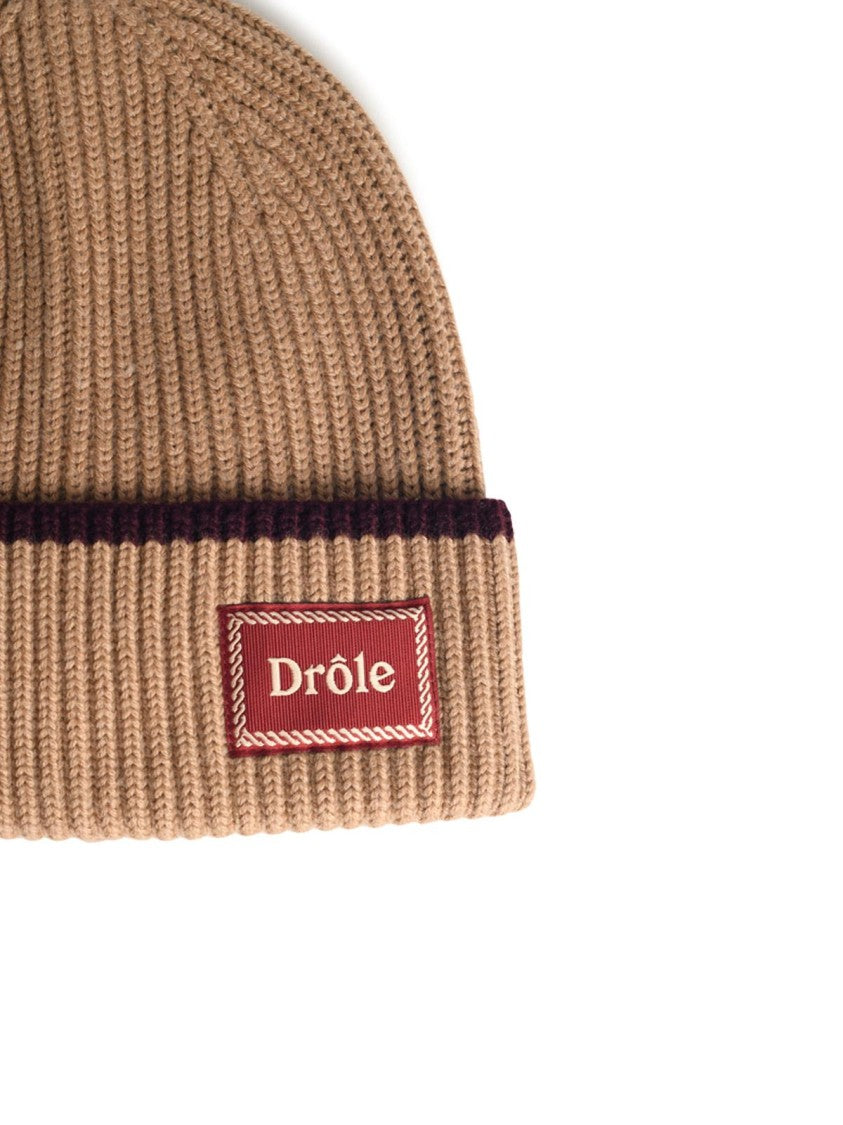 Drôle De Monsieur 'Le Bonnet Laine' Beige Merino Wool Beanie