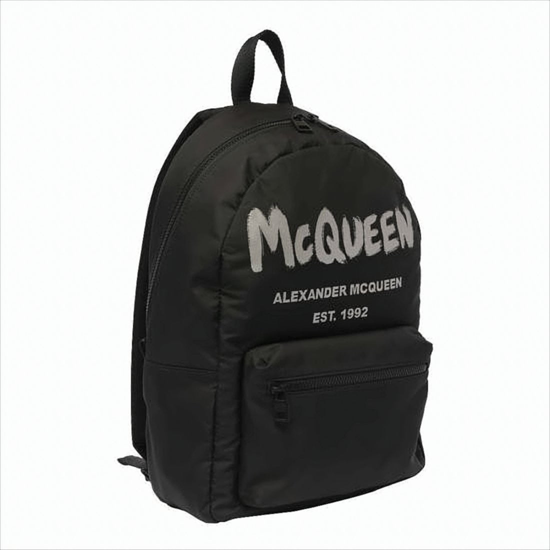 Alexander Mcqueen Nylon Backpack With Adjustable Straps And Bold Branding