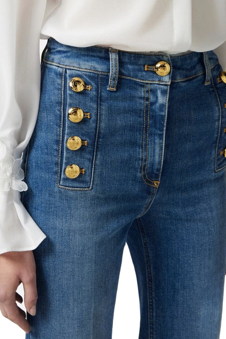 Elisabetta Franchi High-Waisted Flared Jeans