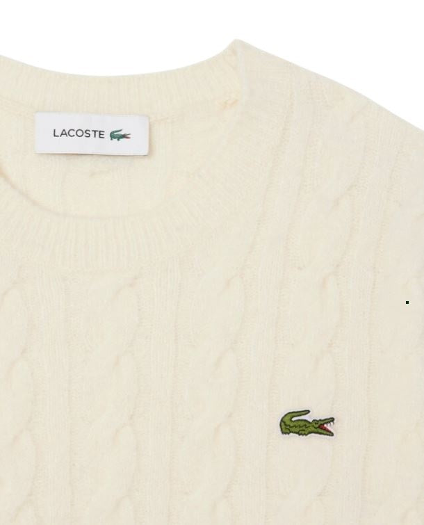 Lacoste Generous-Fit Cable-Knit Sweater With Braided Design