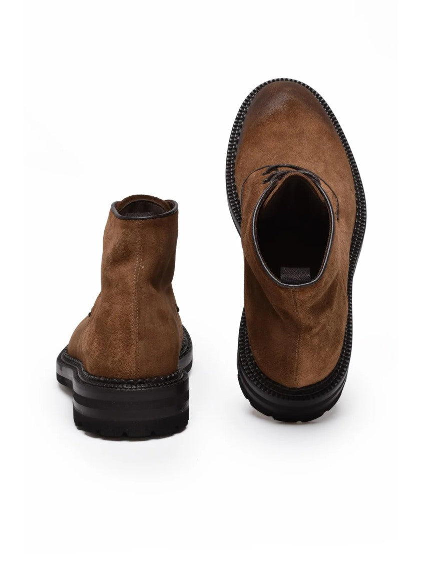 Green George Brown Suede Lace-Up Boots