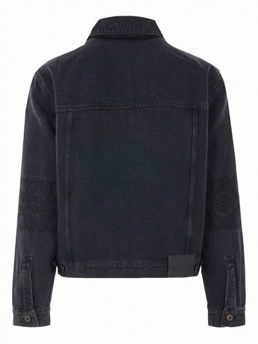 Loewe Cropped Denim Jacket With Button-Up Front