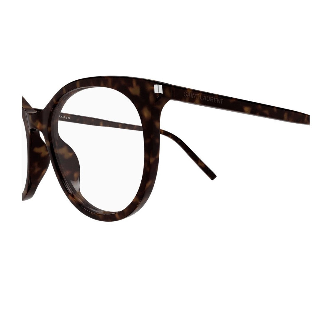 Saint Laurent Havana Corner Angle Acetate Oversized Round Sunglasses