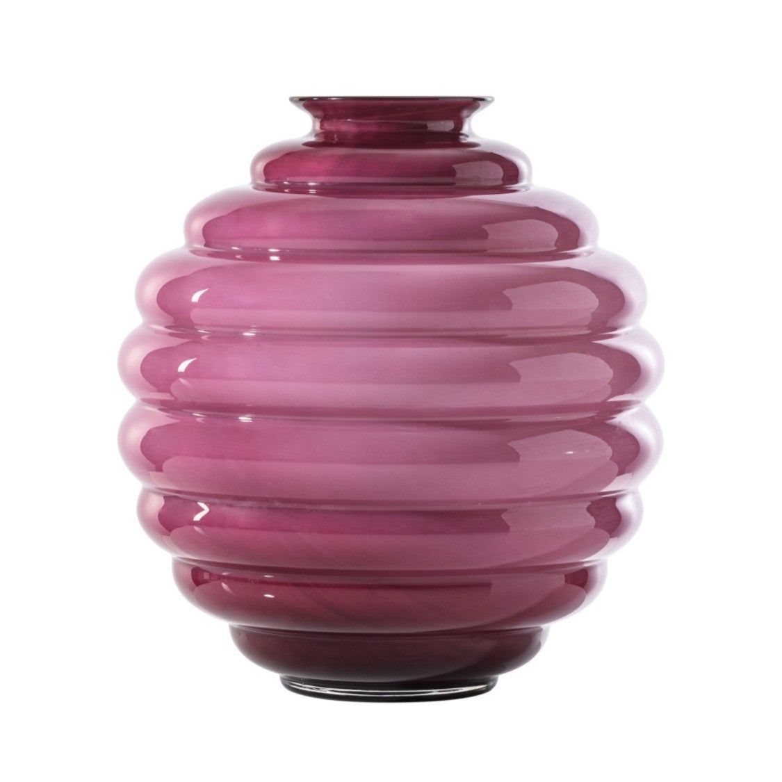 Venini Medium Deco Ribbed Glass Vase