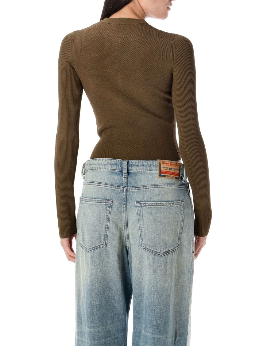 Diesel M-Valari Fitted Cropped Ribbed Top