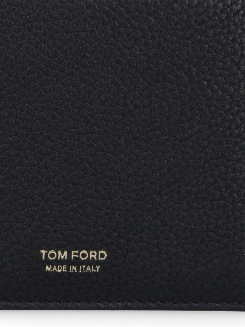 Tom Ford Bi-Fold Wallet In Black Calfskin
