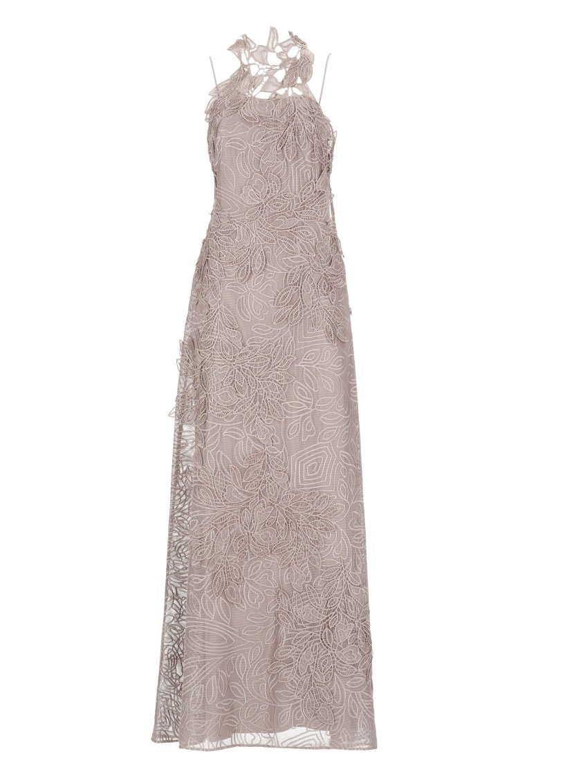 Alberta Ferretti Beige Lace Dress