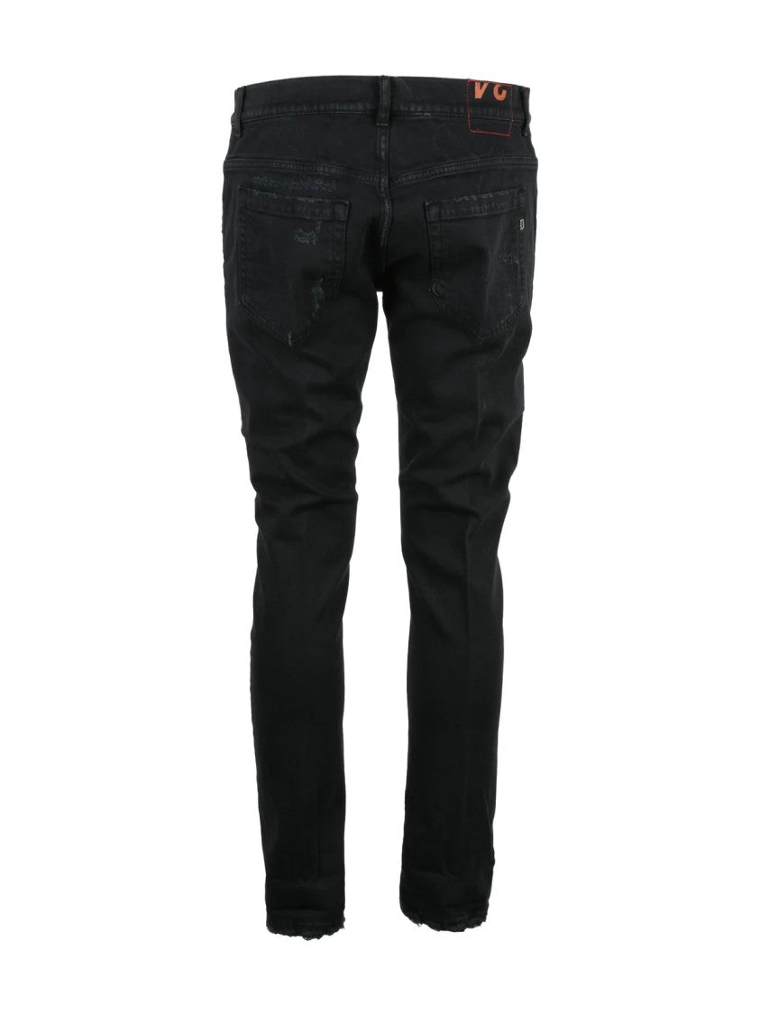 Dondup Black George Distressed Skinny-Leg Jeans