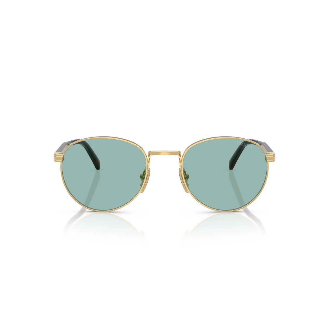 Prada 0Pr B51s Round Green-Tinted Lenses