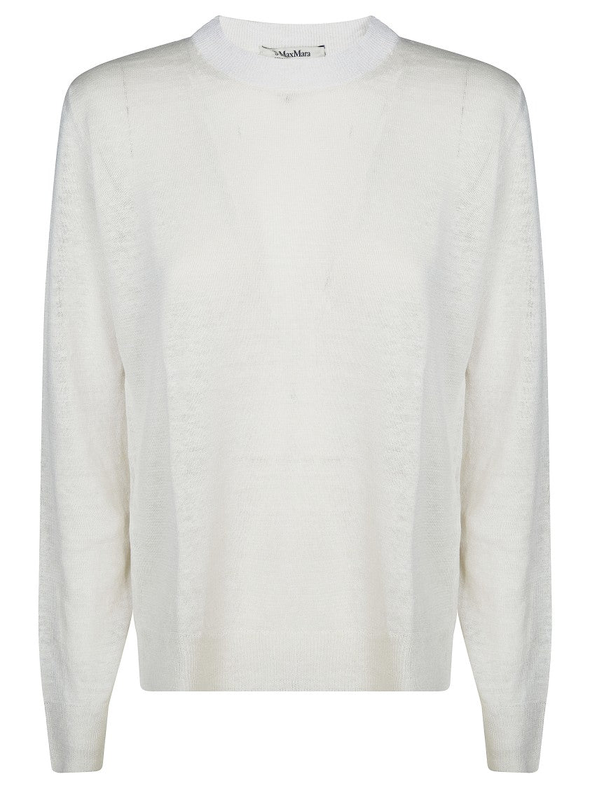 Max Mara Smmfervore Linen Elbow Patch Sweater
