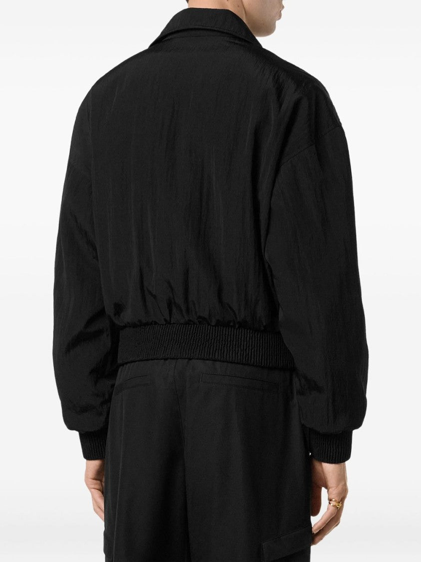 Versace Crinkled Black Nylon Windbreaker