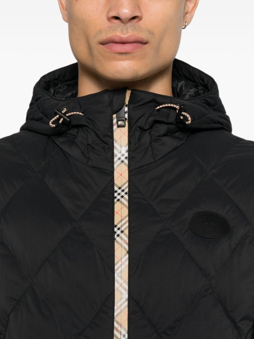 Burberry Quilted Hooded Check Accent Jacket