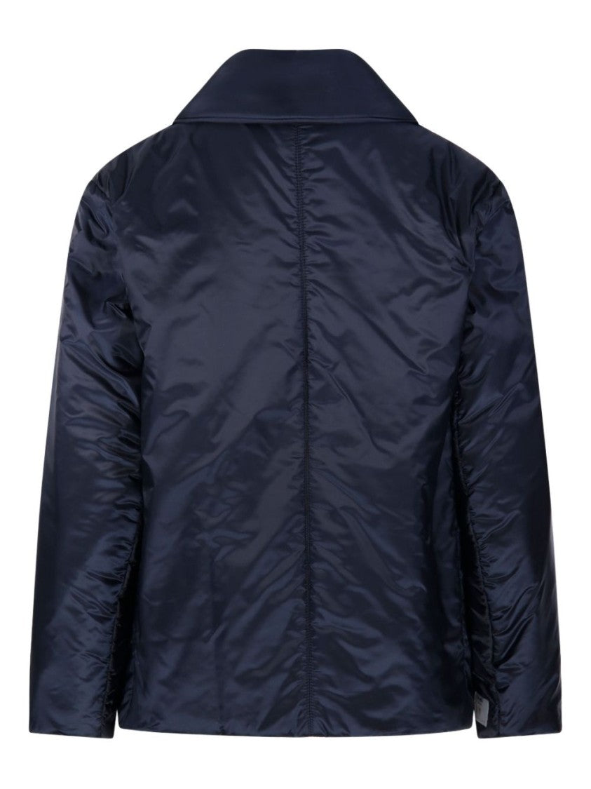 Max Mara Padded Dark Blue Coat With Double-Breasted Front