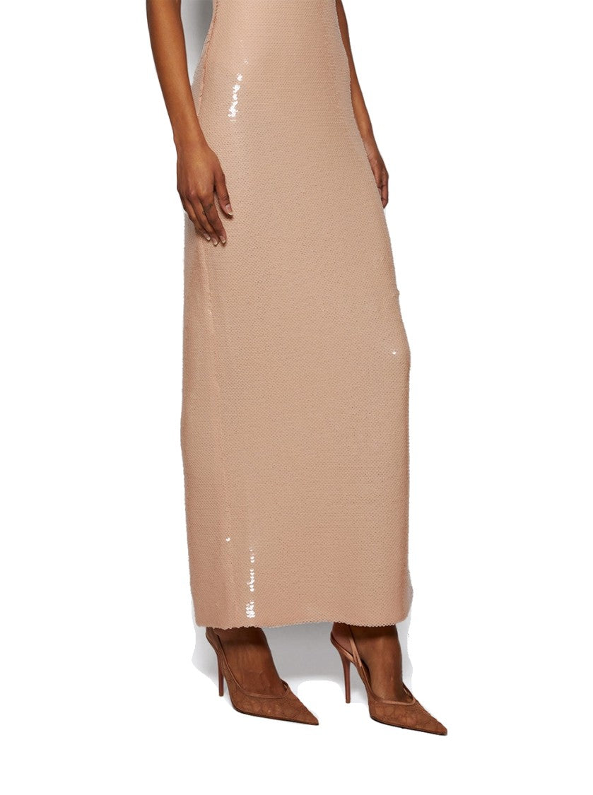 Amina Muaddi Anok Lace Slingback Pump - Latte