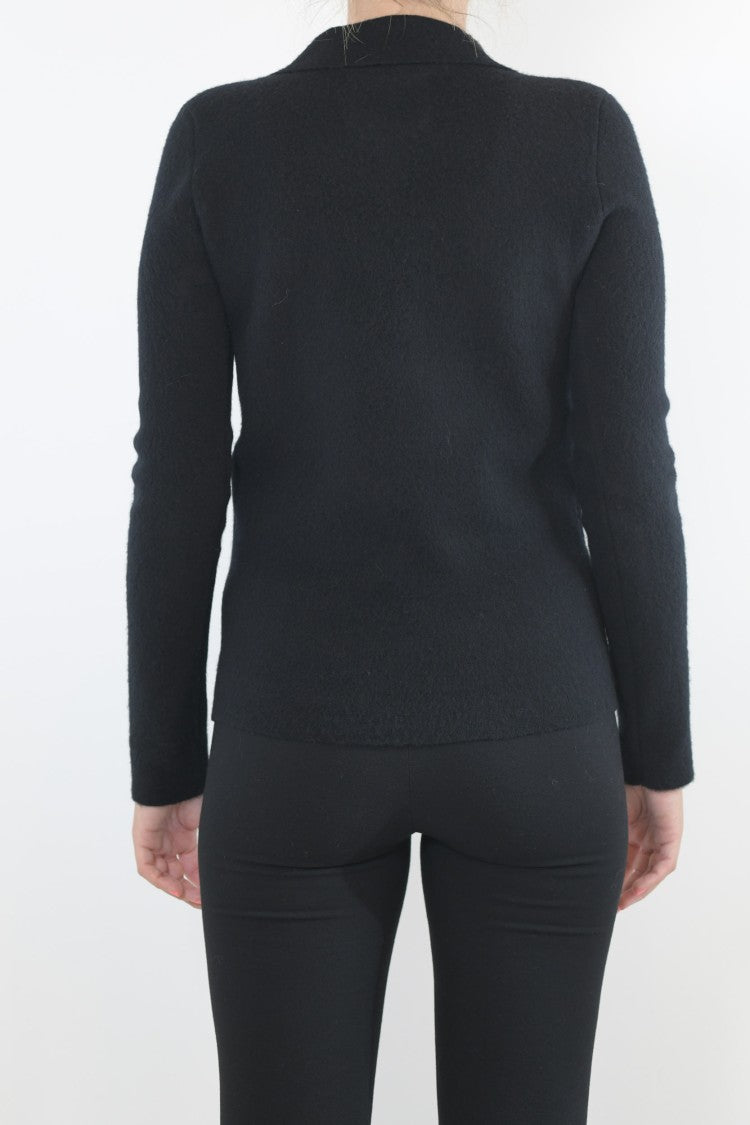 Jil Sander Black Virgin Wool Sweater With Collar