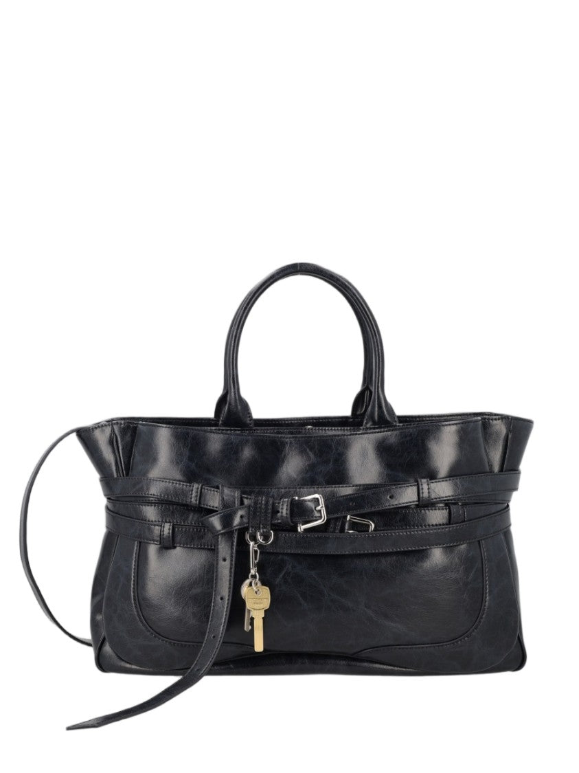 Osoi Smooth Leather Tote Bag With Wrap-Around Belt Detail