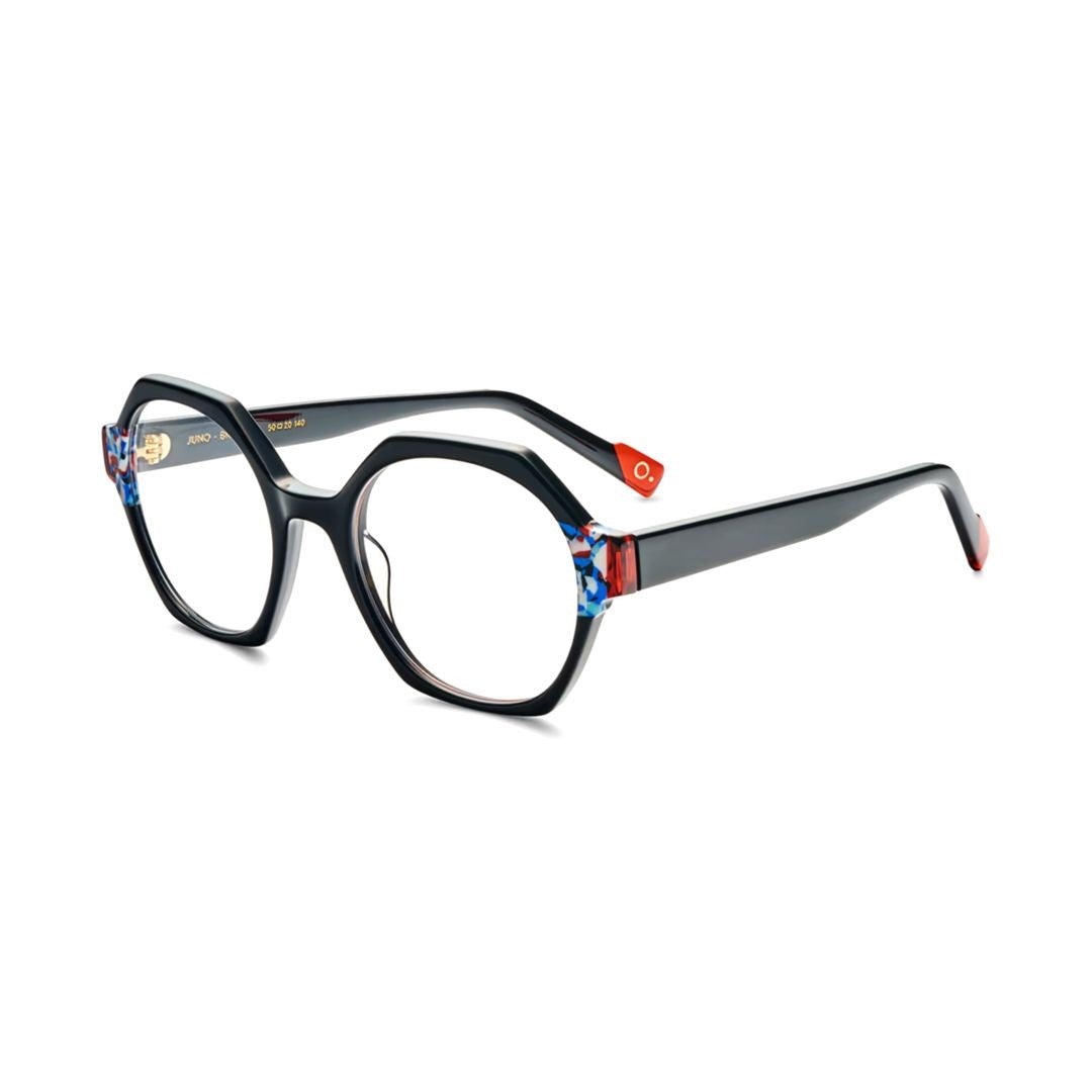 Etnia Barcelona Juno Geometric Frame Sunglasses With Colorful Temple Accents