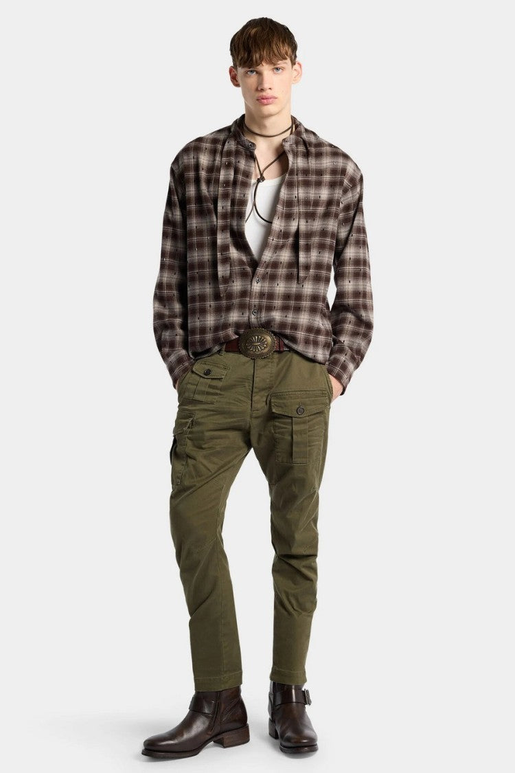 Dsquared2 Green Flap Pocket Cotton-Blend Cargo Pants