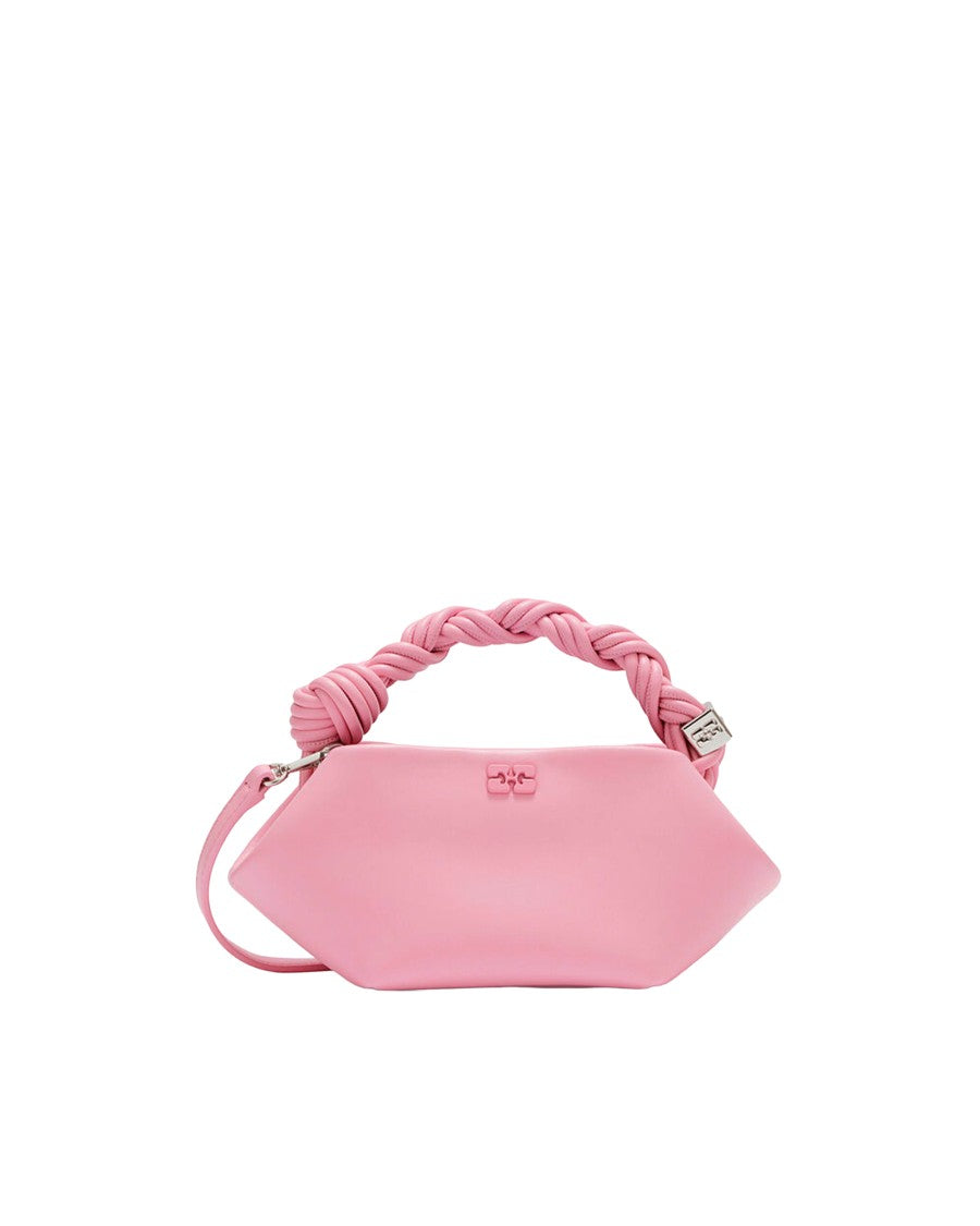 Ganni Pink Nectar Mini Bou Leather Tote Bag