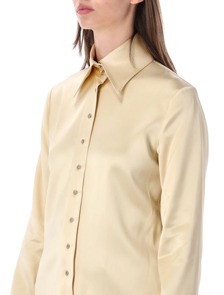 Khaite Ivy Minimalist Pointed Collar Top