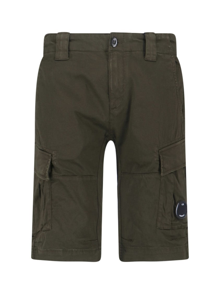 C.P. Company Solid Green Trousers With Classic Straight-Leg Silhouette