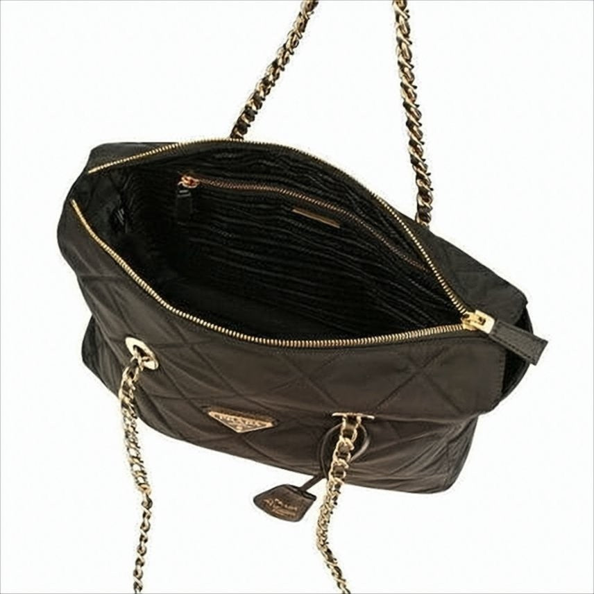 Prada Quilted Black Fabric Shoulder Bag