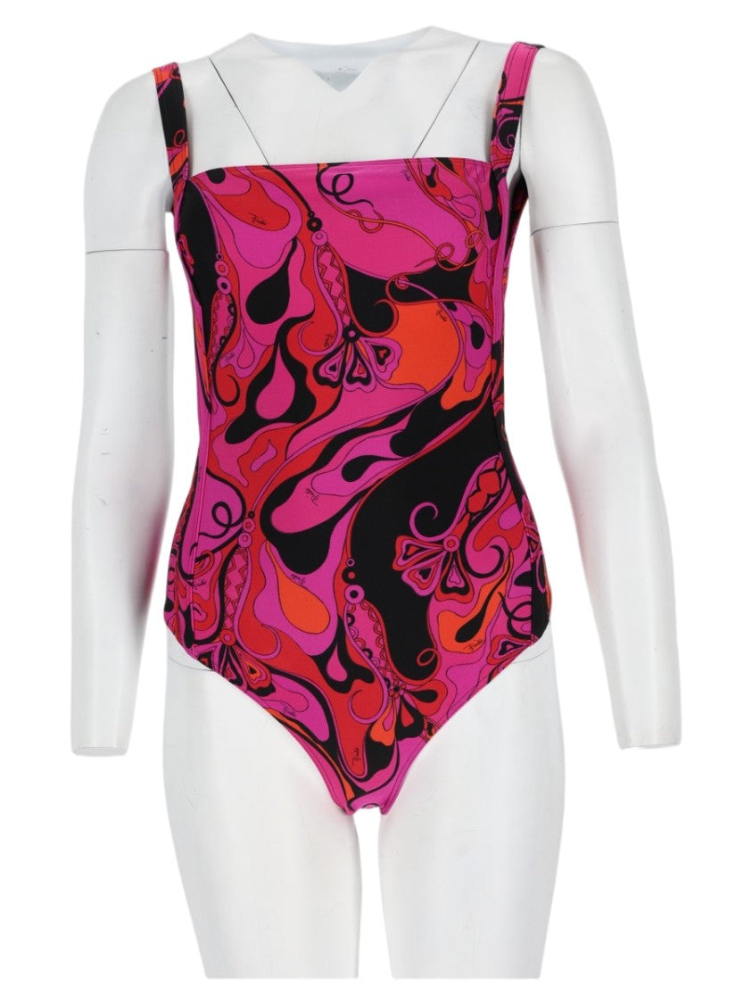 Pucci Fuchsia Abstract Pattern One-Piece Swimsuit