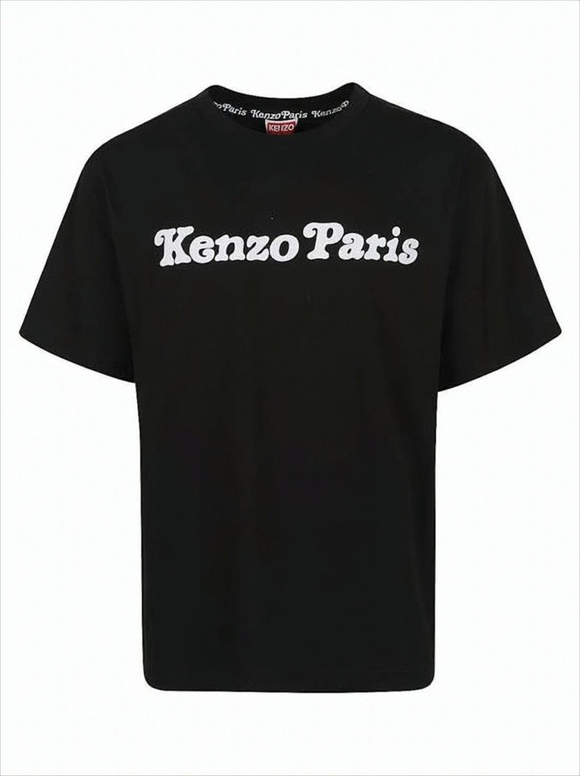 Kenzo Black Short-Sleeve T-Shirt With Paris Graphic