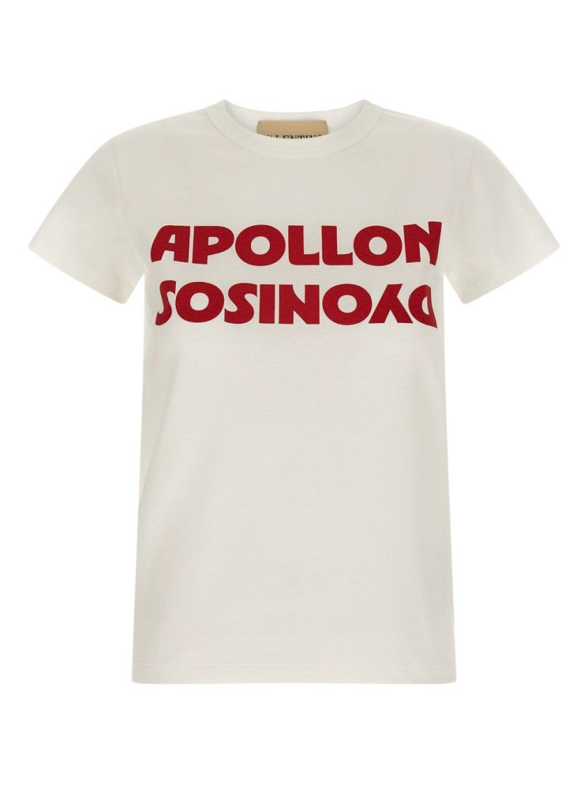 Valentino Garavani White Cotton T-Shirt With Bold Mirrored Lettering