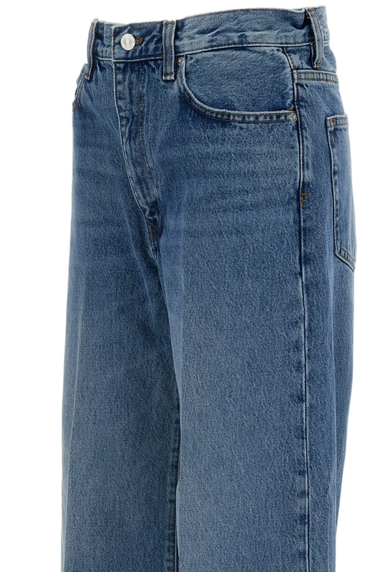 Frame High-Rise Barrel Leg Jeans With Cropped Ankle Length