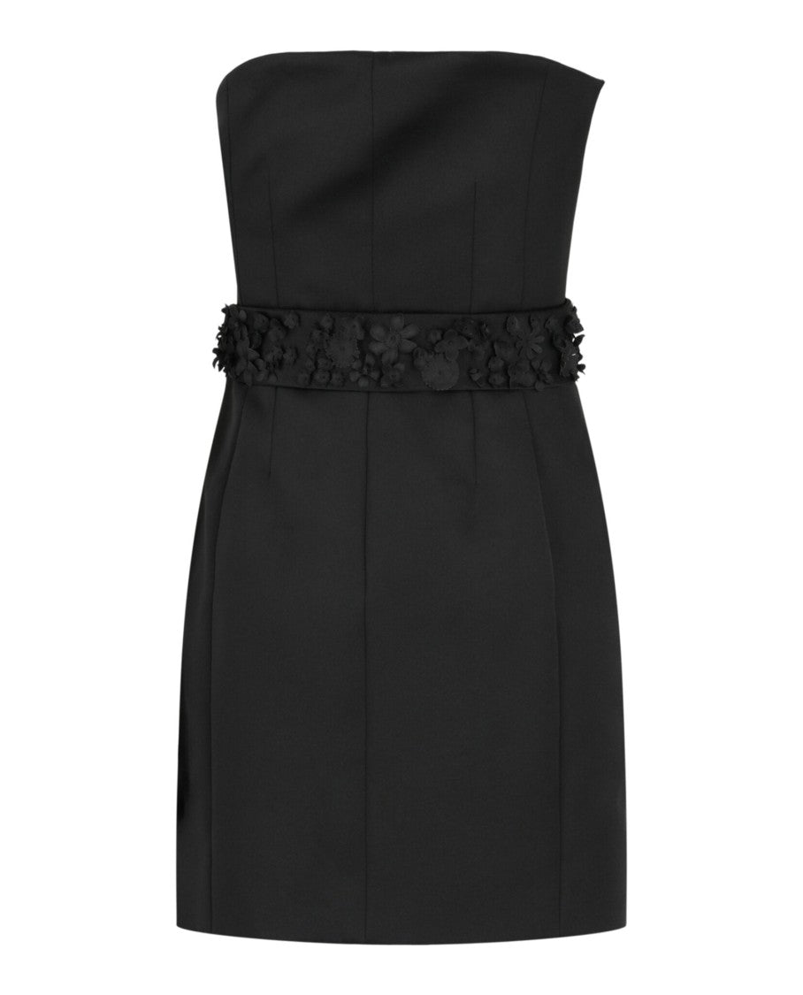 Givenchy Strapless Satin Bustier Dress With Floral Appliques