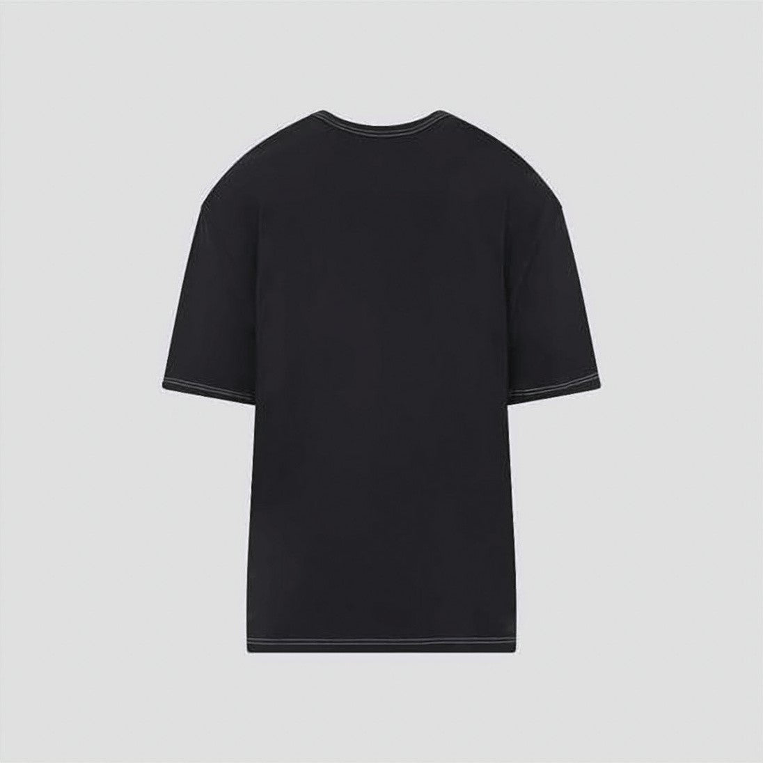 Lemaire Relaxed-Fit Black T-Shirt With Contrasting Stitching