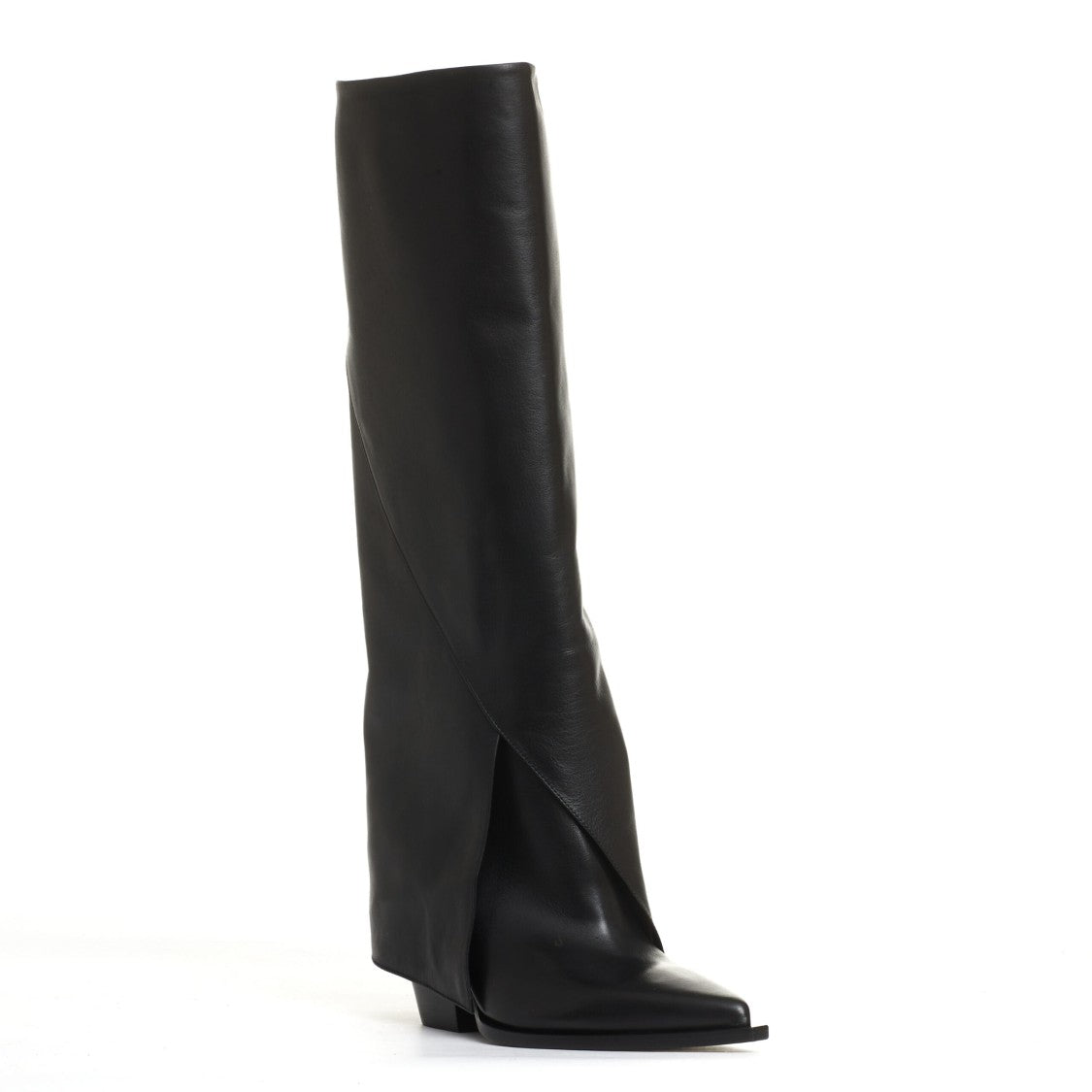 Elena Iachi Black Turn-Up Texan Boot