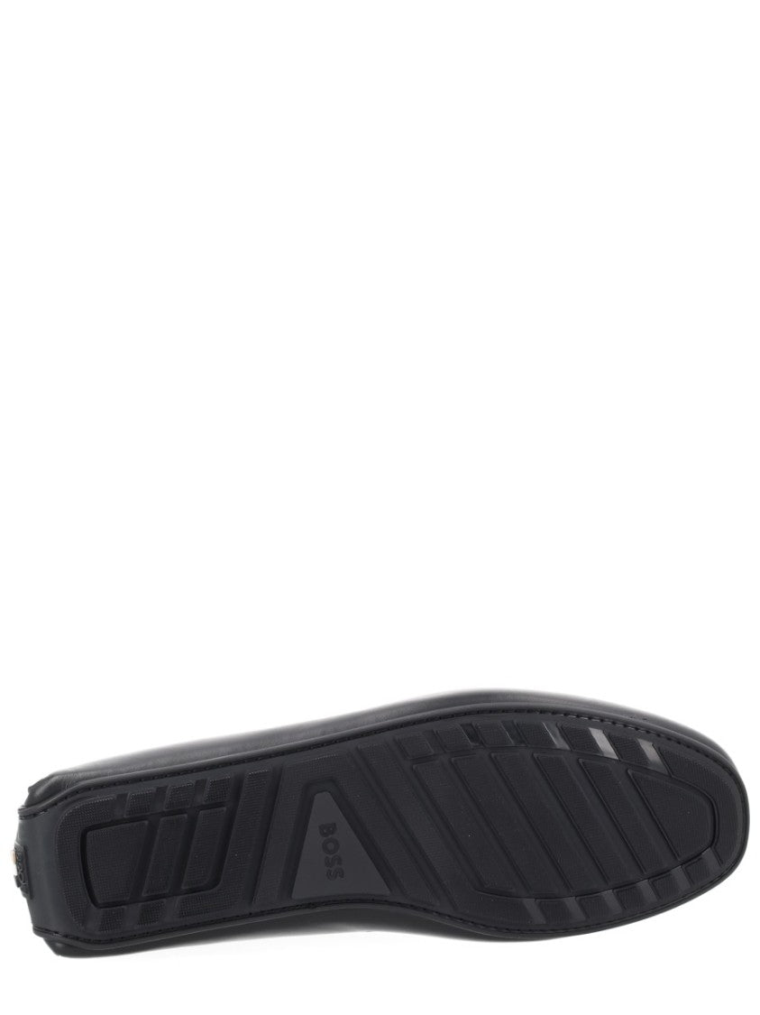 Boss Cowhide Leather Rounded Toe Loafers