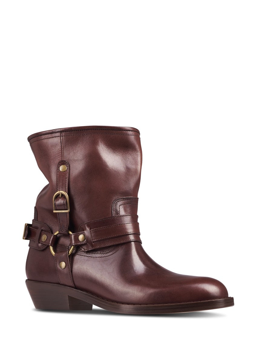 Isabel Marant Brown Boots With Slouched Shaft And Decorative Straps