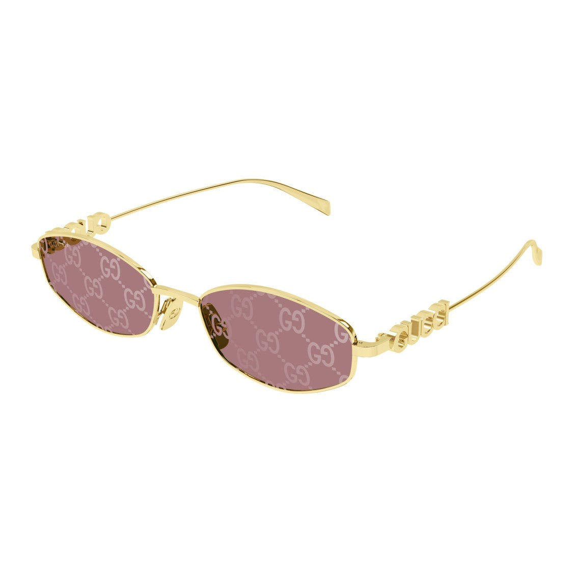 Gucci Narrow Rectangular Frame Sunglasses With Logo Detail