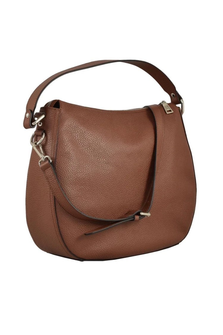 Ermanno Firenze Delizia Hobo Bag In Premium Brown Leather