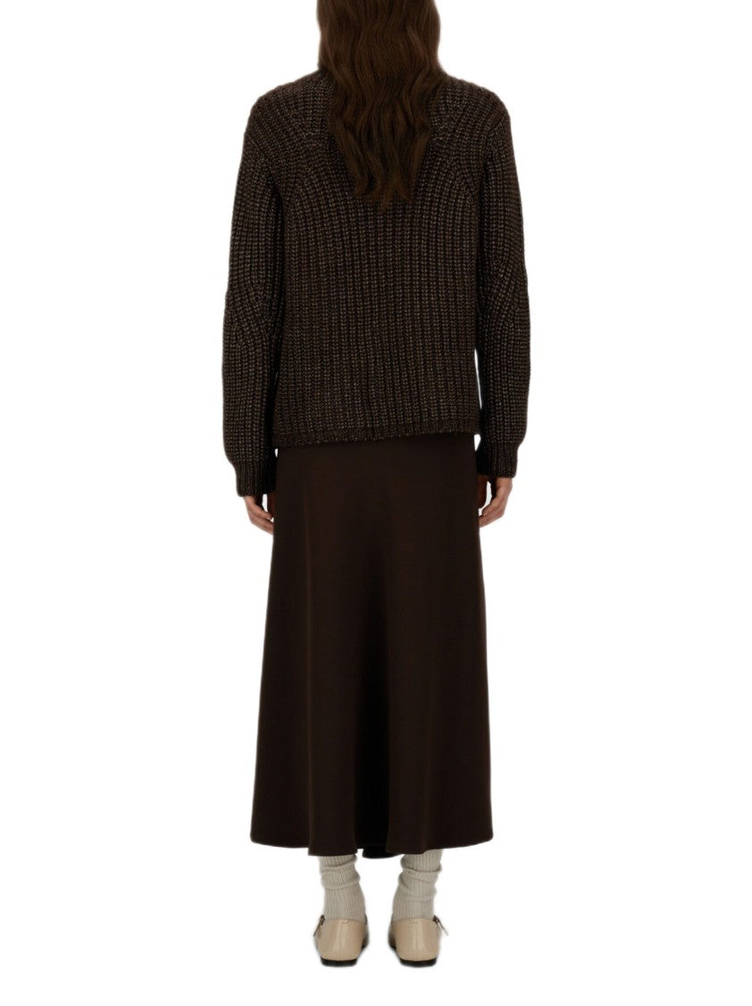 Herno Chunky Knit Sweater With Ribbed Texture And Cropped Fit