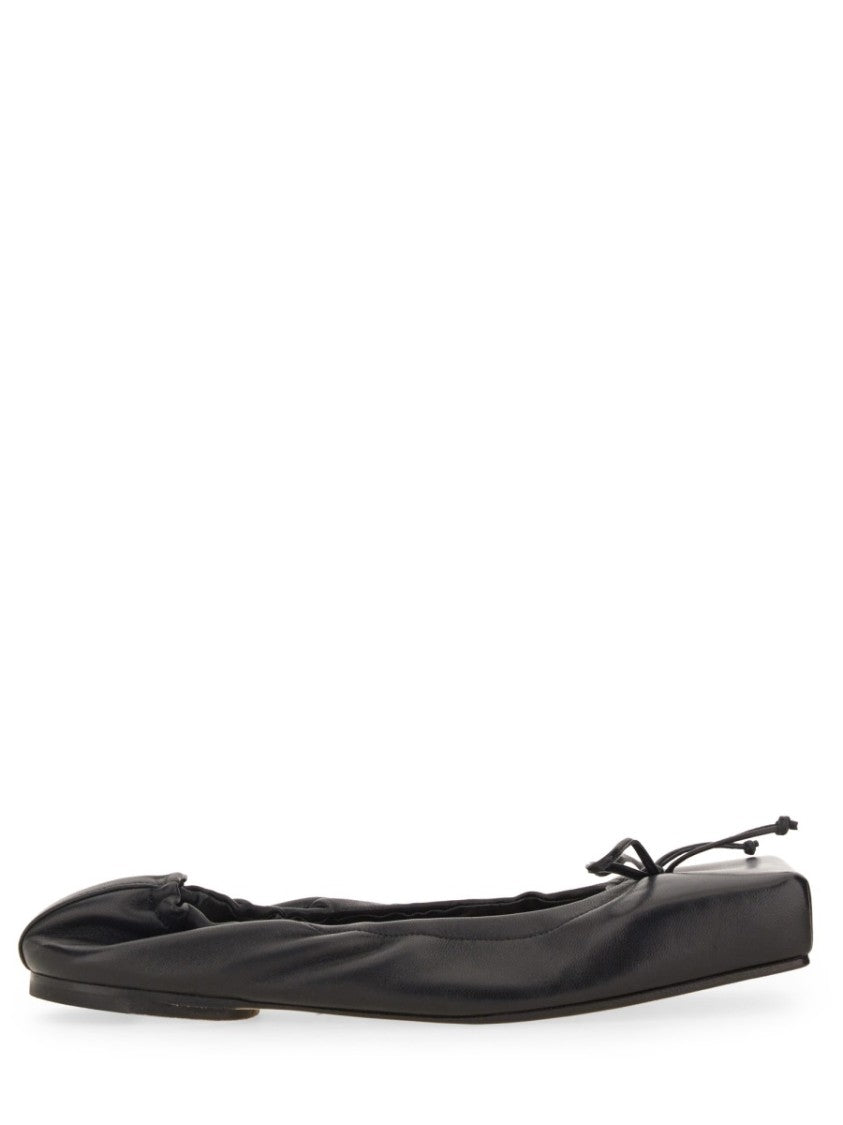 Jacquemus Black Square-Toe Shoes With Gathered Upper