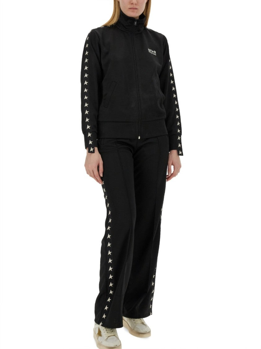 Golden Goose Jogging Pants With Adjustable Waistband And Star Motif Stripes