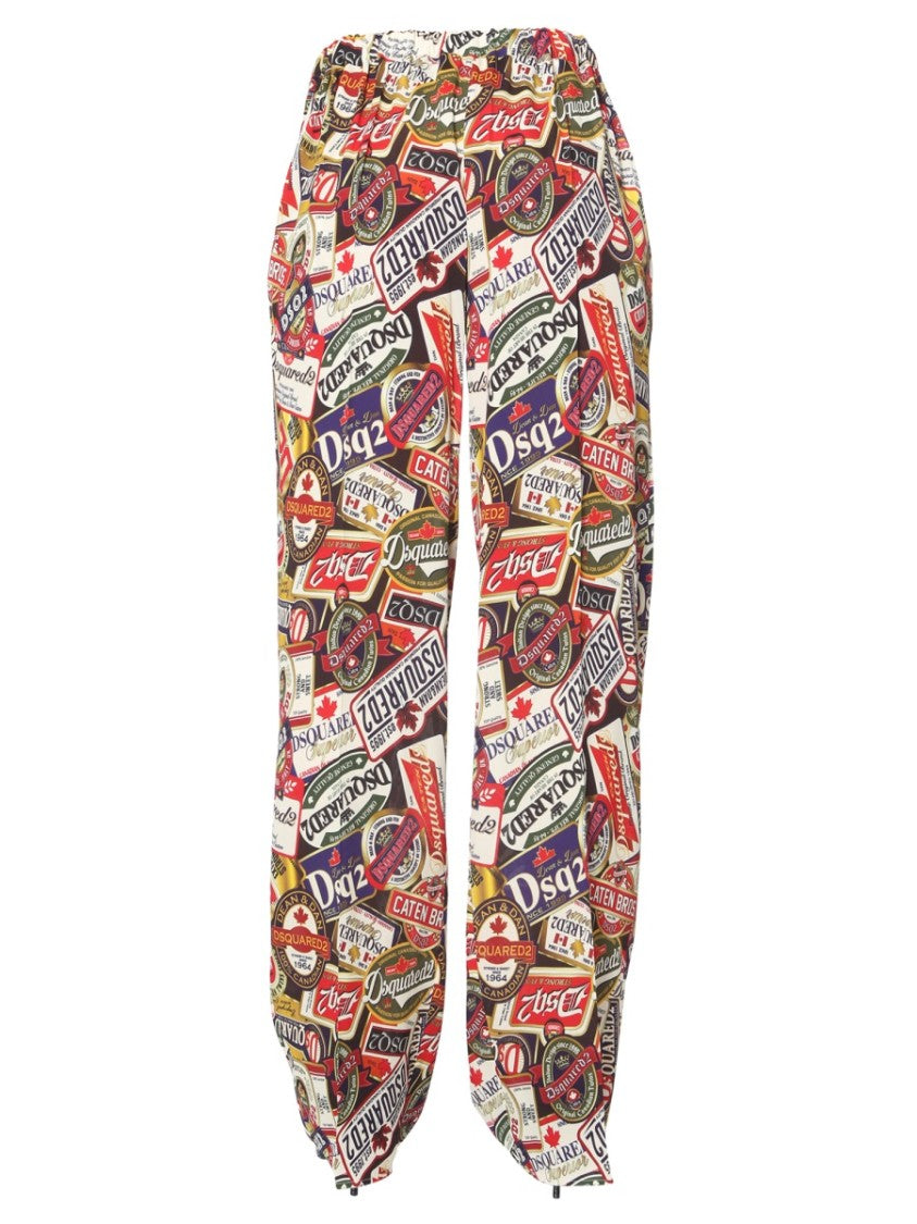 Dsquared2 Printed Wide Leg Pants