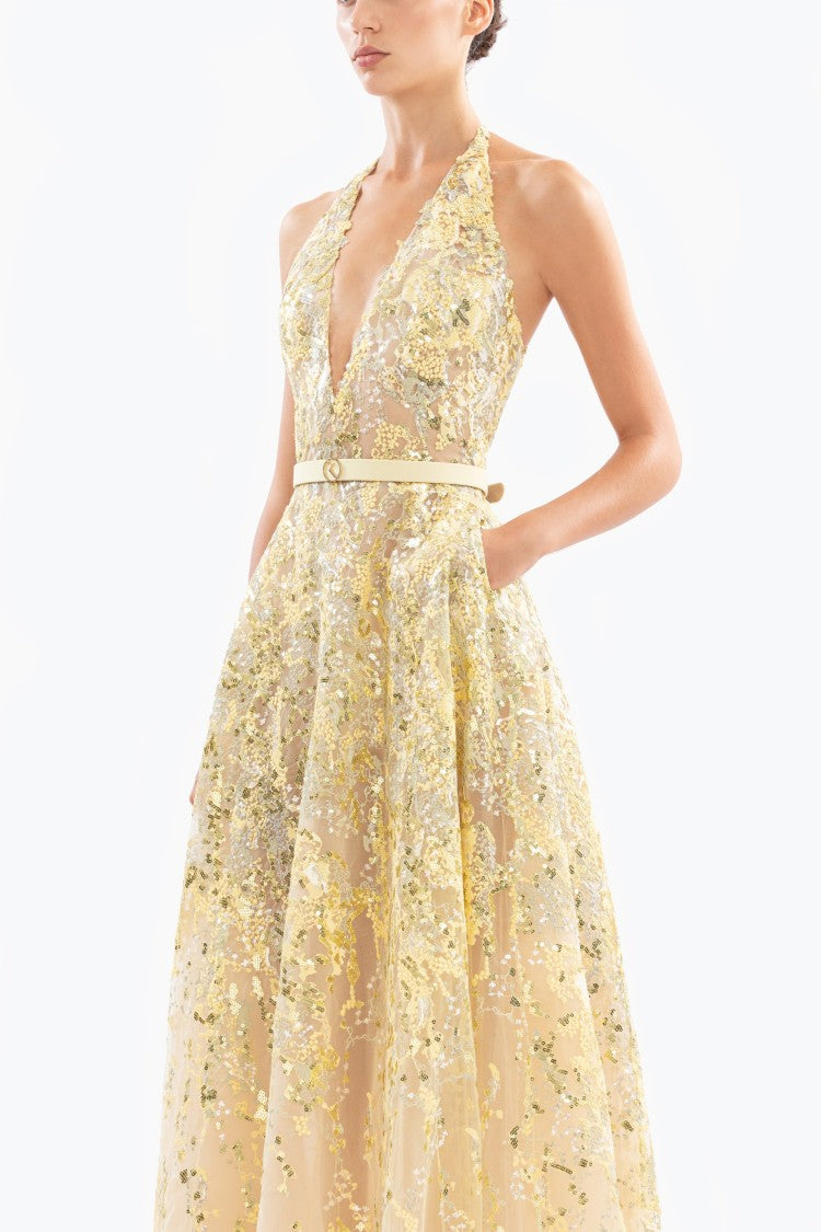 Saiid Kobeisy Embroidered Long Dress